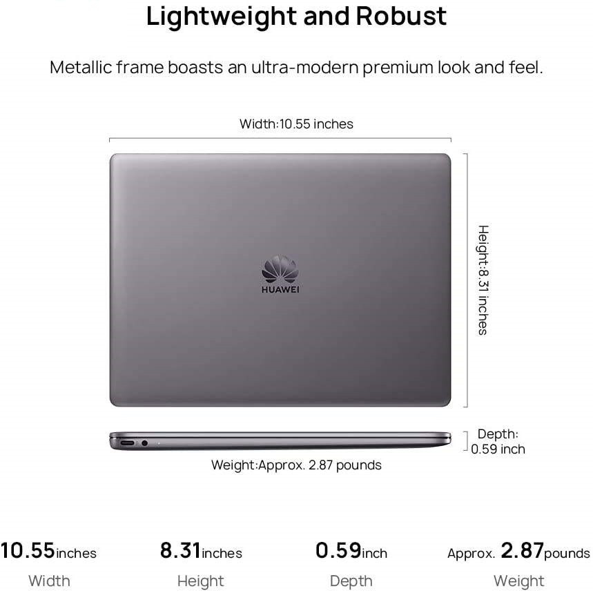 لپ تاپ 13 اینچی هوآوی مدل MateBook 13 WRTB-WAH9L – B